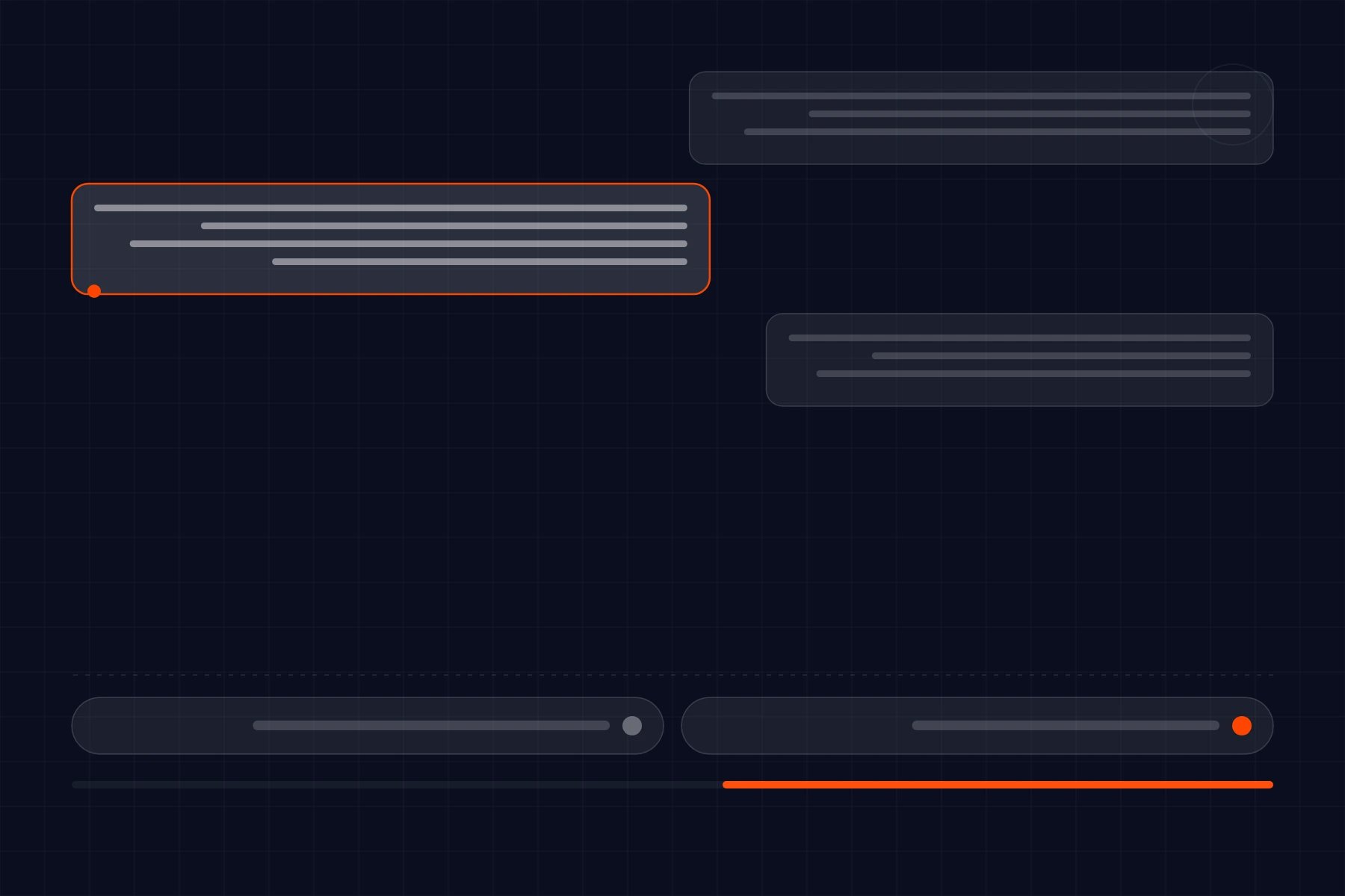 Schematic of an AI assistant: message thread with tool calls running underneath