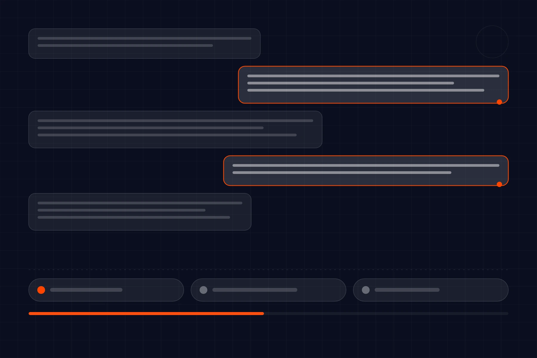 Schematic of an AI assistant: message thread with tool calls running underneath