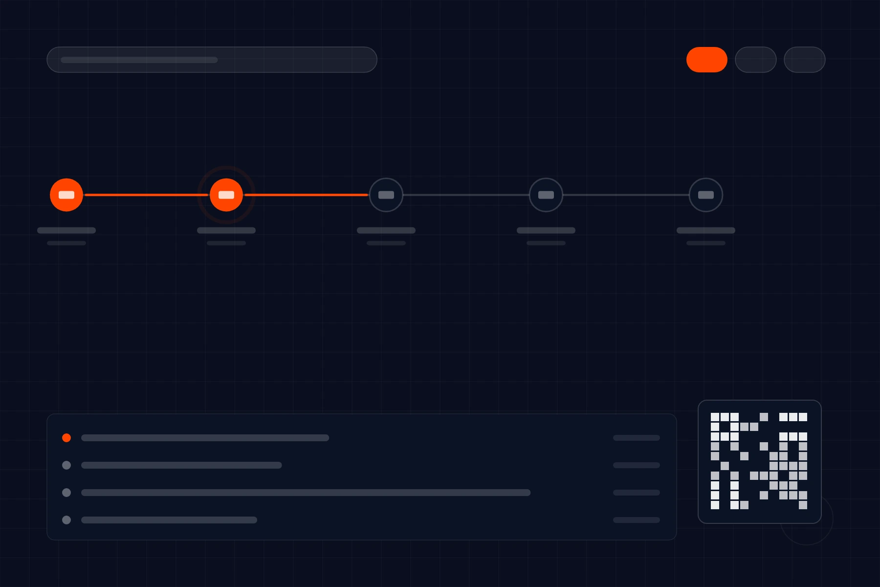 Schematic of a traceability chain: lot moving through handover points beside a scan code